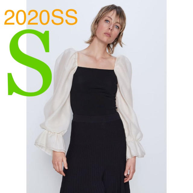 ZARA(ザラ)の＊2020SS＊ZARA コントラスト スリーブ トップス  レディースのトップス(ニット/セーター)の商品写真