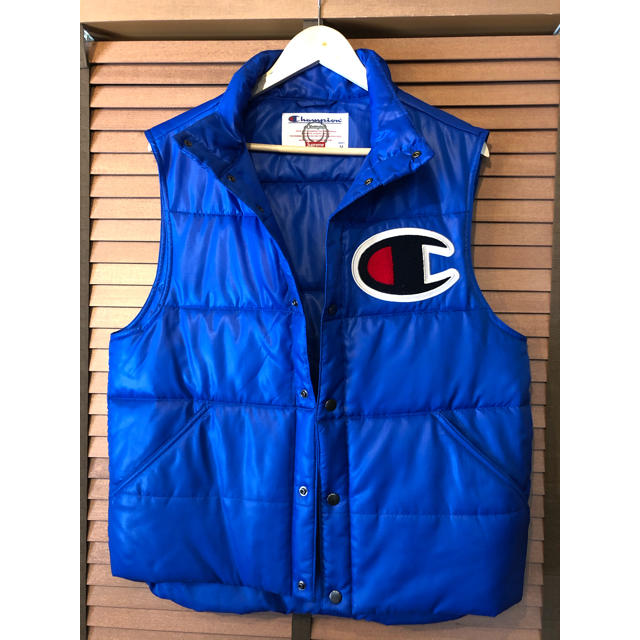 Supreme(シュプリーム)の★17ss Supreme★Champion Puffy Vest /ブルーM★ メンズのジャケット/アウター(ダウンベスト)の商品写真