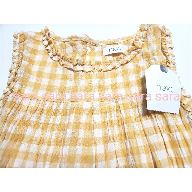 NEXT(ネクスト)の☆NEXT☆イエローギンガムチェックブラウス4-5y キッズ/ベビー/マタニティのキッズ服女の子用(90cm~)(ブラウス)の商品写真