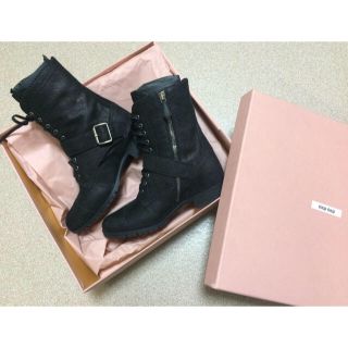 miumiu - miumiu♡レースアップブーツの通販 by cn's shop|ミュウ