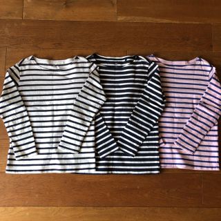 ユニクロ(UNIQLO)のユニクロ キッズ ボーダーカットソー 3枚セット(Tシャツ/カットソー)