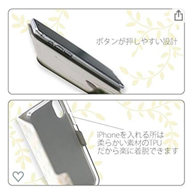 【美品】エアージェイ iPhoneX 手帳型 ケース 花柄  ブルー フラワー スマホ/家電/カメラのスマホアクセサリー(iPhoneケース)の商品写真