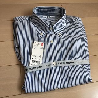 ユニクロ(UNIQLO)のファインクロス　ストライプシャツ　ワイシャツ  長袖(シャツ)