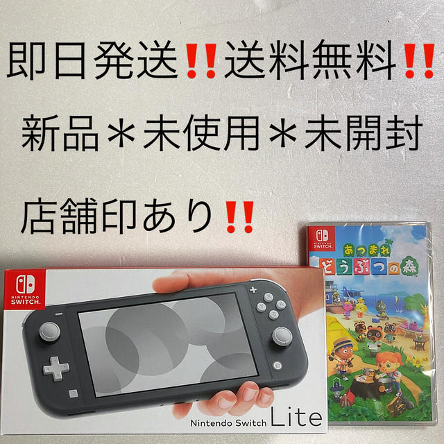 ニンテンドースイッチライト グレー どうぶつの森 セット