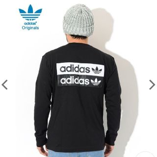 アディダス(adidas)のadidasoriginals バックBOXロゴロンT 長袖T✨黒ブラックM(Tシャツ/カットソー(七分/長袖))