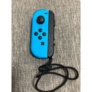 ニンテンドースイッチ(Nintendo Switch)のジョイコン　ネオンブルー　左　ジャンク　ストラップ付き(家庭用ゲーム機本体)