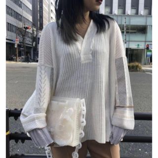 mame2019SSSASH JACQUARD KNIT PULLOVER