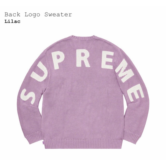 【L】Supreme Back Logo Sweater Lilacニット/セーター