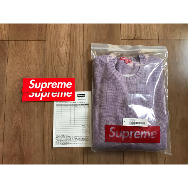 Supreme(シュプリーム)の【L】Supreme Back Logo Sweater Lilac メンズのトップス(ニット/セーター)の商品写真