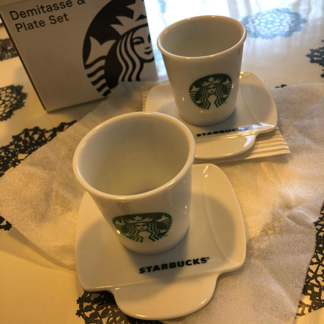 Starbucks Coffee(スターバックスコーヒー)のスターバックス⭐️デミタスカップ　プレートセット インテリア/住まい/日用品のキッチン/食器(グラス/カップ)の商品写真