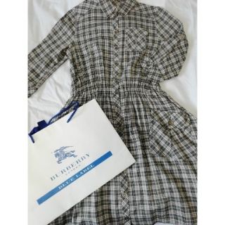 バーバリーブルーレーベル(BURBERRY BLUE LABEL)の春物❤️バーバリーブルーレーベル❤️七分丈チェックワンピース❤️(ひざ丈ワンピース)