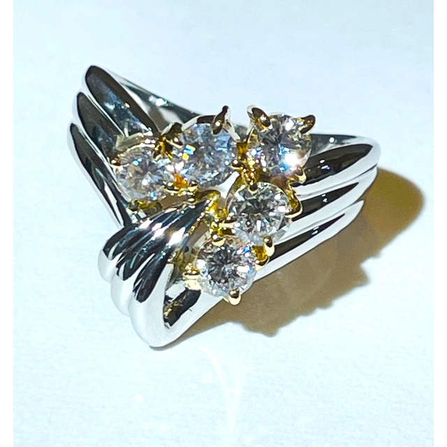 ☆Pt900/K18 ダイヤ1.10ctリング☆ レディースのアクセサリー(リング(指輪))の商品写真