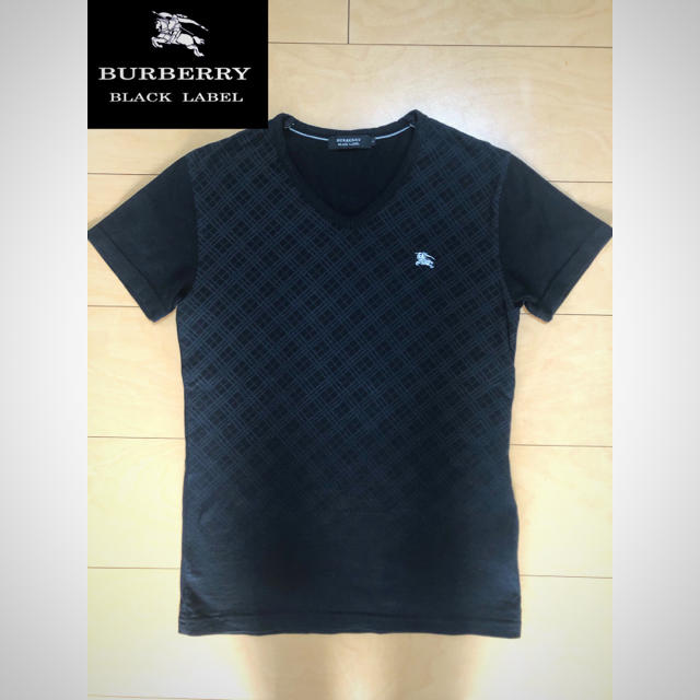 BURBERRY BLACK LABEL(バーバリーブラックレーベル)のバーバリー　ブラックレーベル　黒　チェック　Tシャツ　半袖 メンズのトップス(Tシャツ/カットソー(半袖/袖なし))の商品写真