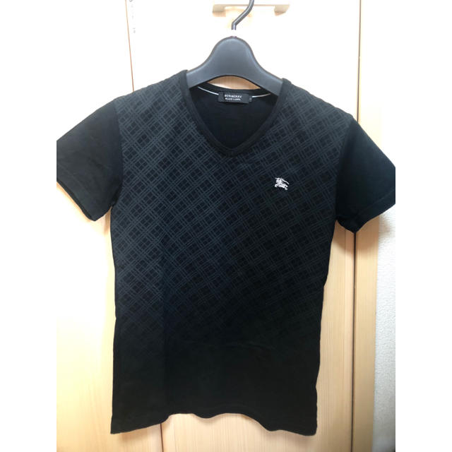 BURBERRY BLACK LABEL(バーバリーブラックレーベル)のバーバリー　ブラックレーベル　黒　チェック　Tシャツ　半袖 メンズのトップス(Tシャツ/カットソー(半袖/袖なし))の商品写真