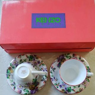 ケンゾー(KENZO)のKENZO ケンゾウ カップ&ソーサー 2客 花柄(食器)