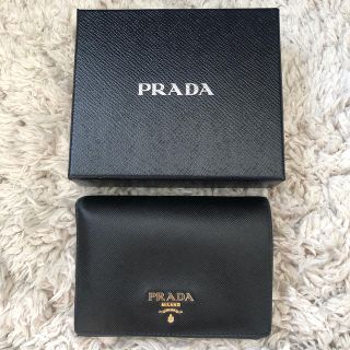 プラダ(PRADA)のPRADA 財布 BLACK  箱保証書アリ(財布)