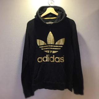 アディダス(adidas)のアディダスオリジナルス パーカー ビッグロゴ Black×Gold(パーカー)