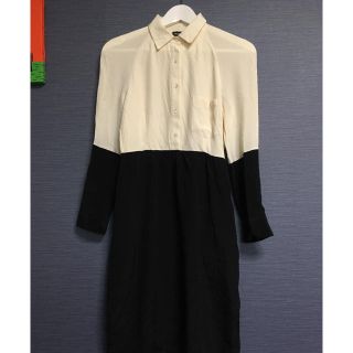 スティーブンアラン(steven alan)の【週末値下！】Steven alan シルクバイカラーシャツワンピース(ひざ丈ワンピース)