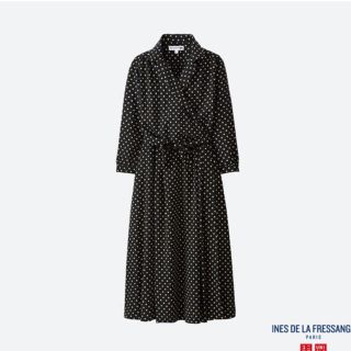 ユニクロ(UNIQLO)のUNIQLO ユニクロ　INES イネス　カシュクール　ドット柄ワンピース(ひざ丈ワンピース)