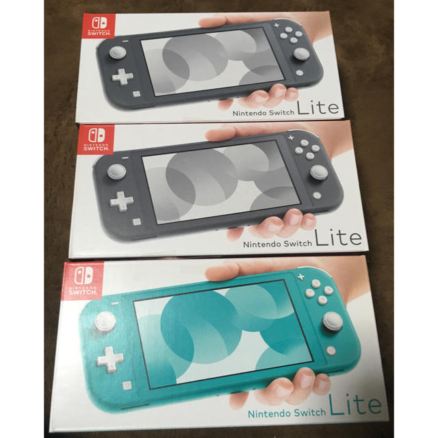 流行 ニンテンドースイッチライト 3台セット ターコイズ グレー 携帯用