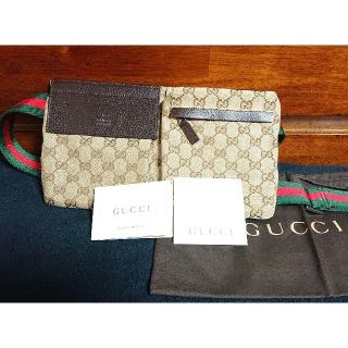 グッチ(Gucci)の【H.B様 専用】グッチ ウエストポーチ シェリーライン GGキャンバス(ボディバッグ/ウエストポーチ)