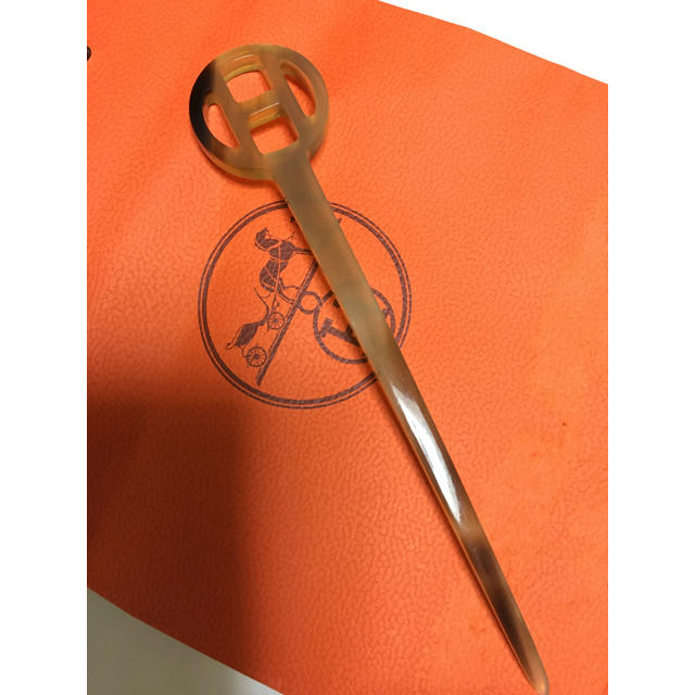 エルメス HERMES かんざし バッファローホーン 簪 水牛 髪留め 美品-