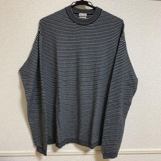 スティーブンアラン(steven alan)のSteven Alan SMOOTH BORDER 薄手　ニット　白黒ボーダー(ニット/セーター)