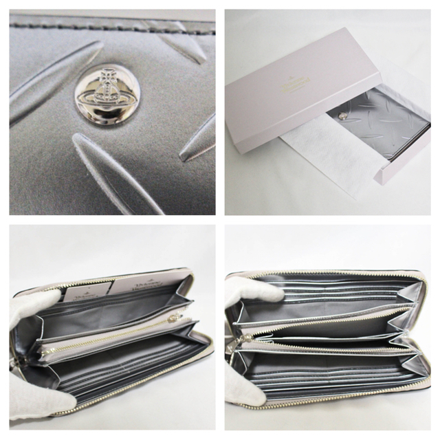 Vivienne Westwood(ヴィヴィアンウエストウッド)の《ヴィヴィアンウエストウッド》箱付き新品 ラウンドファスナー長財布 銀 レディースのファッション小物(財布)の商品写真