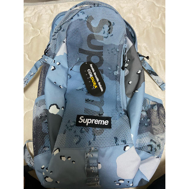 Supreme - ss20 backpack blue chocolate chip camoの
