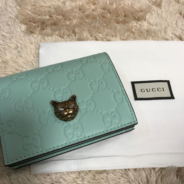 Gucci(グッチ)のGUCCI グッチ 財布 二つ折り 日本限定カラー 未使用 エメラルドグリーン レディースのファッション小物(財布)の商品写真