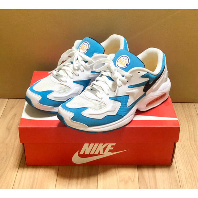 美品 NIKE AIR MAX 2 LIGHT 27.5cm 水色 白 ブルー