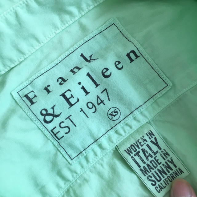 Frank&Eileen(フランクアンドアイリーン)のFrank&Eileen コットンシャツ/ グリーン  緑 美品 レディースのトップス(シャツ/ブラウス(長袖/七分))の商品写真