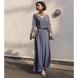 アメリヴィンテージ(Ameri VINTAGE)のLACE SLEEVE REFINED DRESS amerivintage(ロングドレス)