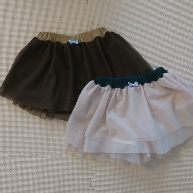 チュールスカート　2枚セット　110 キッズ/ベビー/マタニティのキッズ服女の子用(90cm~)(スカート)の商品写真