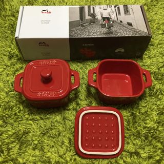 ストウブ(STAUB)のストウブ　エクストラミニスクエアココット 2pcs ペアセット(食器)