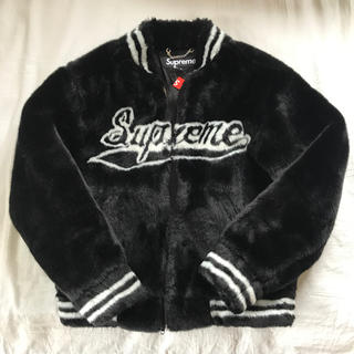 シュプリーム(Supreme)のSupreme Faux Fur Varsity Jacket Sサイズ 黒 (ブルゾン)