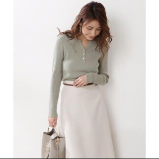 プロポーションボディドレッシング(PROPORTION BODY DRESSING)のPORTION BODY DRESSING キーネックリブニット (ニット/セーター)