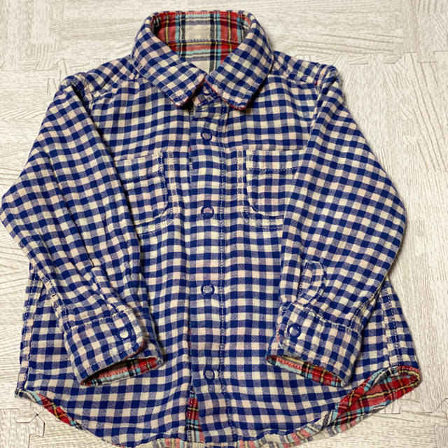 mikihouse(ミキハウス)のチェックシャツ　80サイズ キッズ/ベビー/マタニティのベビー服(~85cm)(シャツ/カットソー)の商品写真