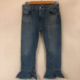 ザラ(ZARA)の裾フリル　デニムパンツ(デニム/ジーンズ)