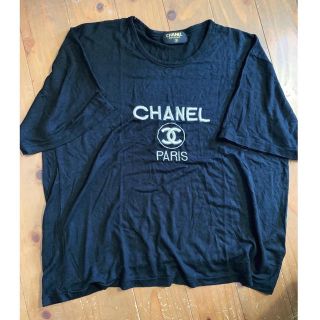 【CHANEL】 ヴィンテージシャネル　Ｔシャツ　サイズF  ロゴ刺繍　レッド