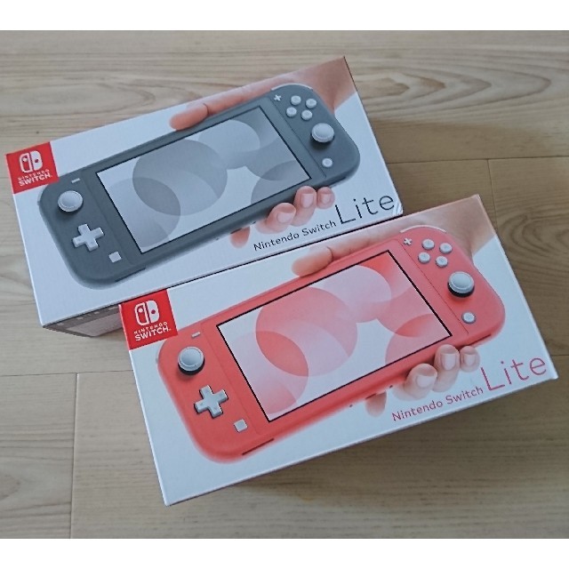Nintendo Switch - Nintendo Switch LITE コーラル グレー 2台セットの通販 by ブリトニー's