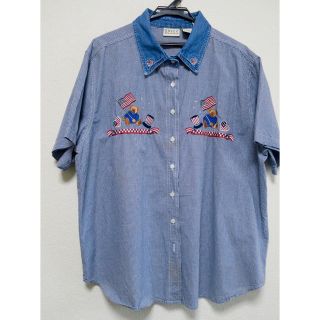 パナマボーイ(PANAMA BOY)のデニムリメイクシャツ★古着★カジュアル原宿(Tシャツ(半袖/袖なし))