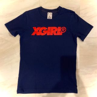 エックスガール(X-girl)の値下げ　X-girl ネイビー ロゴT(Tシャツ(半袖/袖なし))