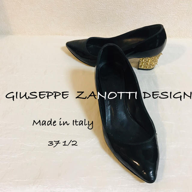 GIUZEPPE ZANOTTI(ジュゼッペザノッティ)のかずき様専用 ▰GIUSEPPE ZANOTTI DESIGNエナメル黒37 ½ レディースの靴/シューズ(ハイヒール/パンプス)の商品写真