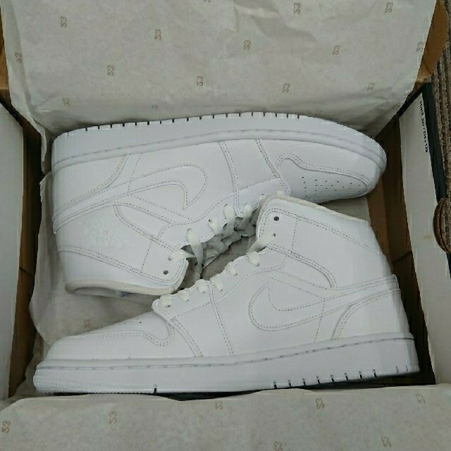 NIKE AIR JORDAN1 MID triple white 28cm