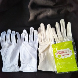 綿100%素材白手袋、綿100%素材寝るとき手袋　⑦(手袋)