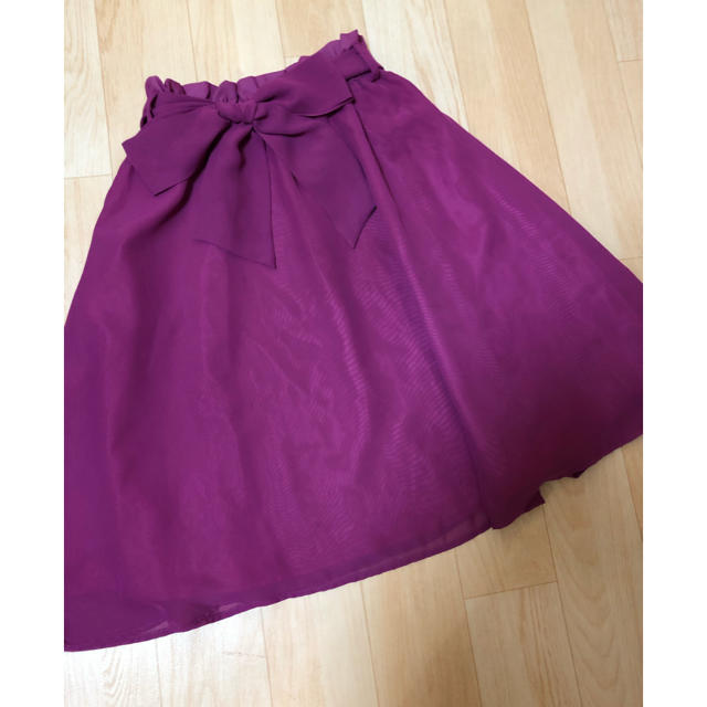 GRL(グレイル)の♡グレイル　シフォン  ウエストリボンフレアー　スカート♡ レディースのスカート(ひざ丈スカート)の商品写真