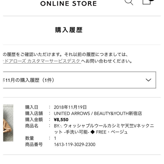 BEAUTY&YOUTH UNITED ARROWS(ビューティアンドユースユナイテッドアローズ)のアローズのカシミアＶネックニット レディースのトップス(ニット/セーター)の商品写真