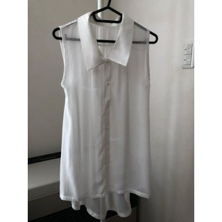 シマムラ(しまむら)のロングシアーシャツ　ノースリーブ(ひざ丈ワンピース)