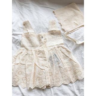 ザラキッズ(ZARA KIDS)のビンテージ風ワンピースボンネットセット(ワンピース)